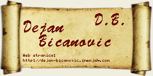 Dejan Bicanović vizit kartica
